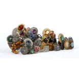 An Art Nouveau collection of Italian hat pins, jewelled, enamelled, diamantes and many more
