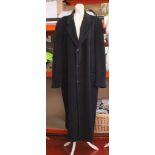 A Georgio Armani navy cashmere, wool blend gentlemen's coat, fully lined (size large).