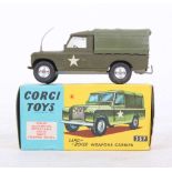 A Corgi Toys 357 Land Rover weapons carrier, mint in box.
