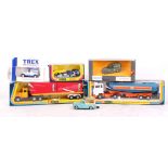 Six Corgi vehicles, boxed include boxed 1106 Mack container truck; 1160 Gulf petrol tanker with Ford