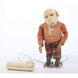An Alps Roller skating monkey, battery operated remote control (lacks hat, unchecked).