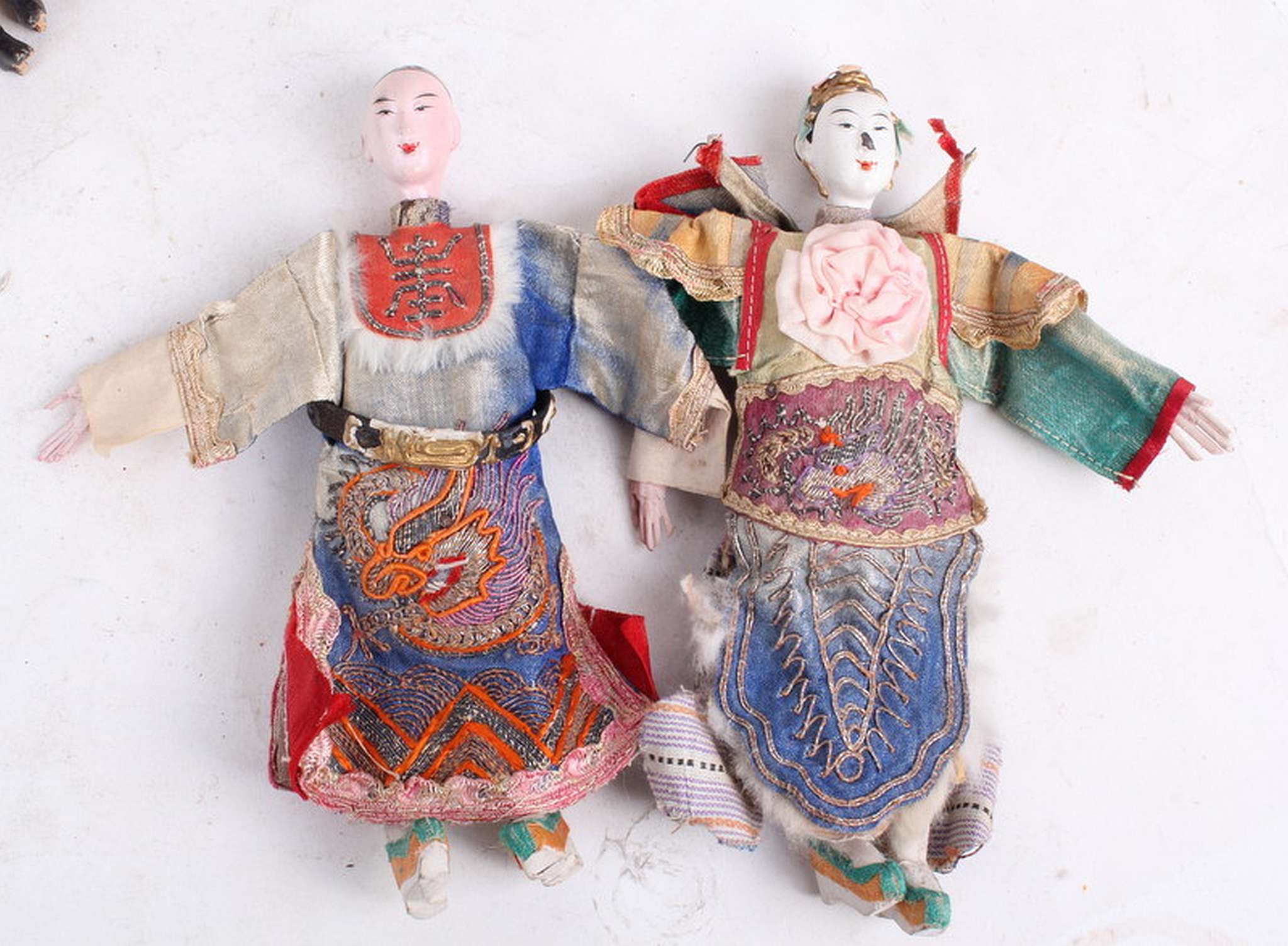 Four circa 1900 dolls, including a glass eyed, closed mouth shoulder plate doll, with bisque arms, - Image 3 of 3