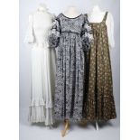 Three 1970s Gina Fratini printed cotton maxi dresses (UK 10). (3)