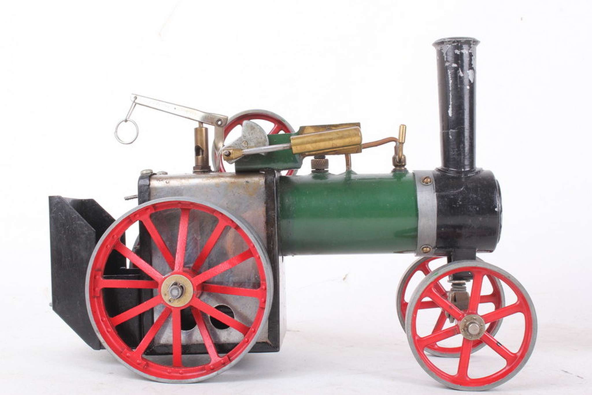 A Mamod Type TE1 Steam Tractor engine and a Mamod brass stationary engine, single cylinder, with - Image 6 of 6