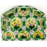 A CHINESE FAMILLE VERTE SWEET MEAT DISH SET. 
Early 20th Century. 
Pieces of hexagonal, trapezium,