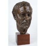 Patricia Finch (British 1921-2001), 'Sam Wanamaker', 1993, a bronzed bust of the famous American