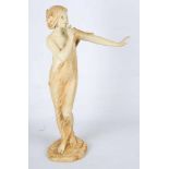 Alexander Forster and Co, (Austrian 1899-1908), a large Art Nouveau figurine of a semi naked young