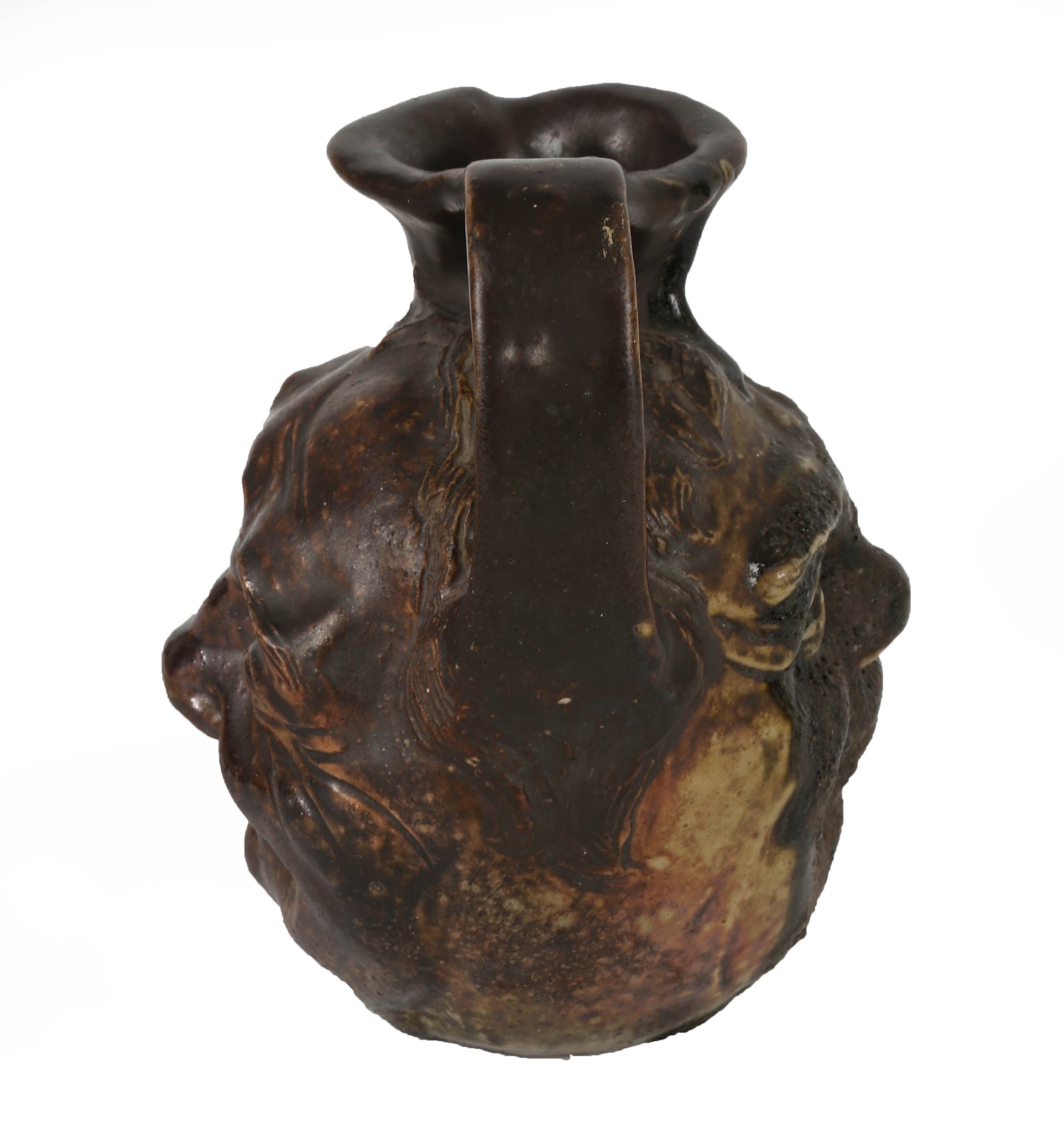 A Martin Brother's stoneware grotesque double-sided face jug, circa 1900, with dark brown and - Image 3 of 12