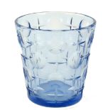 James Powell for Whitefriars, an Art Deco period aqua marine crystal glass, bucket shaped vase,