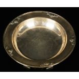 A Georg Jensen silver christening bowl, stamped 925 with makers marks, boxed, (17.5cm diam)