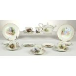 A Grimwades Beatrix Potter Peter Rabbit nursery ware tea set, comprising of teapot, milk jug, four