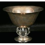 A silver Georg Jensen bowl No. 775, designed by Harold Nielsen, stamped under, (18cm diameter).