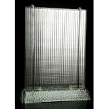 Rene Coulon Radiator Light by Saint-Goban, France, illuminating textured glass base supporting glass