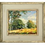 Llewellyn Petley-Jones, oils on canvas 'Mid Summer, Richmond Park', signed and dated '85, framed, 30