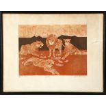 Julian Trevelyan (British 1910-1988), 'Lions', 1966, etching with aquatint, Artist Proof, signed and