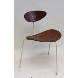 Ernest Race for Race Furniture Ltd., a rare Unicorn Chair, circa 1960, teak faced laminated ply seat