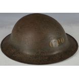 WWII 'Tommy' helmet GPO insignia, original liner, JSS stamp