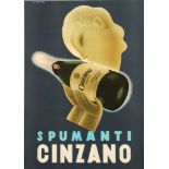 A 1950s Italian Cinzano advertising poster, (57 x 40cm).