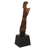 § Giuseppe Carli (Italian 1915-199), a  wooden sculpture, on black painted wooden block base, signed