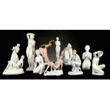 A collection of mid 20th Century and earlier figurines, to include a Rosenthal German porcelain