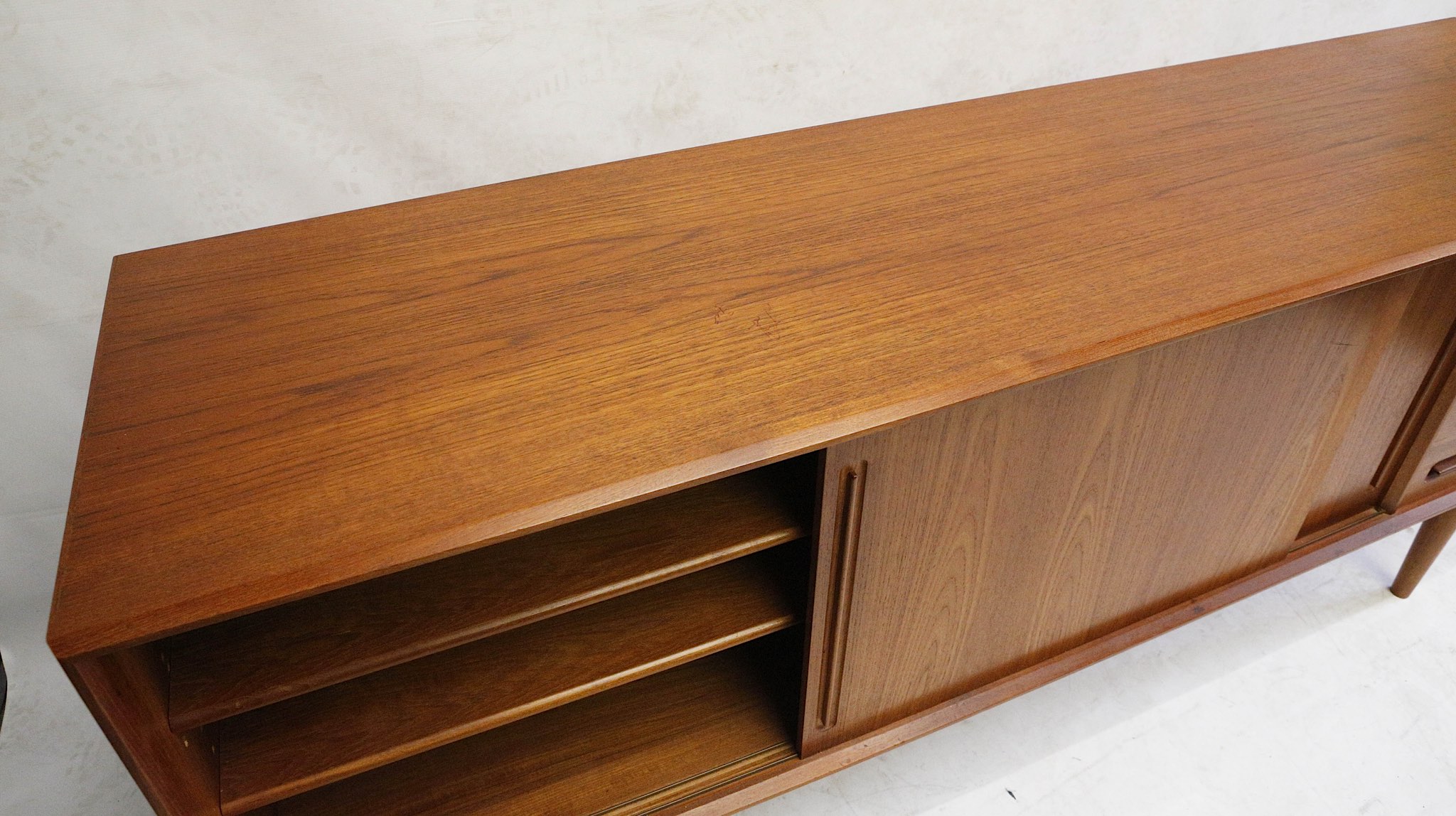 A 1960s Danish teak sideboard, double cupboard with sliding doors, four drawers, stamped B&N Made In - Image 3 of 4