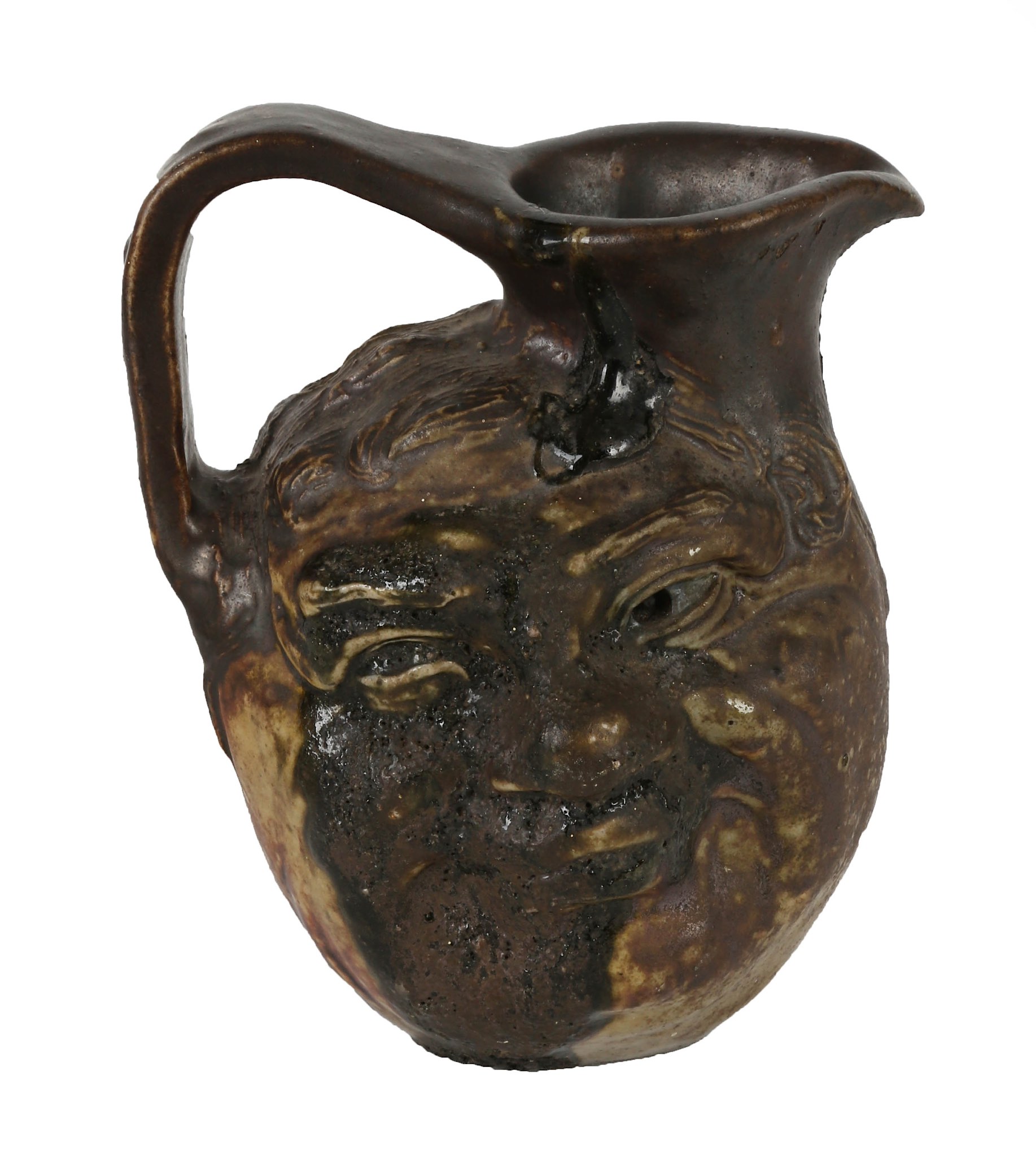 A Martin Brother's stoneware grotesque double-sided face jug, circa 1900, with dark brown and - Image 2 of 12