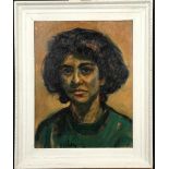 Llewellyn Petley-Jones, an oil on board portrait, 'The Girl from Ceylon', signed and dated '70,