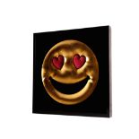 § Ryan Callanan (aka RYCA), (British, born 1981), 'Love Eyes #1', 2013, smiley in relief with gold