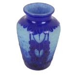 Charles Schneider for Le Verre Francais, an Art Deco cameo glass acid etched vase in the Myrtilles