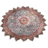 Turkish Kayseri silk rug, 1.10m x 1.10m Condition Rating C