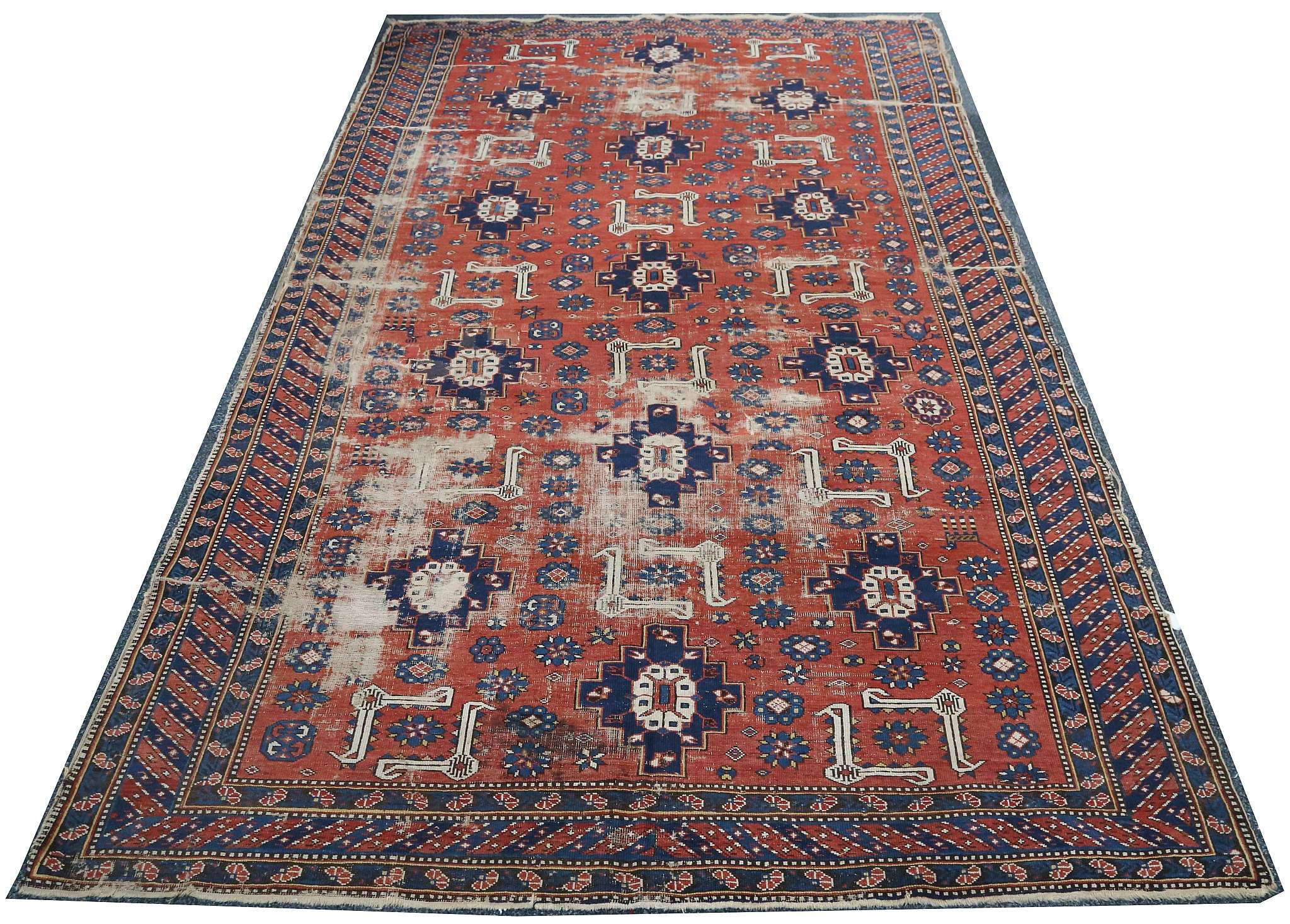 Caucasian Shirvan carpet, late 19th Century, 3.00m x 1.80m Condition Rating E