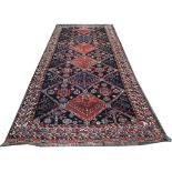 Persian Qashqai carpet, early/mid 20th Century, 3.82m x 1.75m Condition Rating B