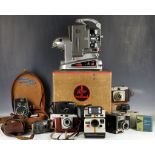 A mixed collection of cameras including Kodak, Polaroid, Ilford, lot also includes an 8mm cine
