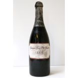 Cognac 1865  Grande Fine Old Cognac Black champagne bottle with remnants of foil  Double strand wire