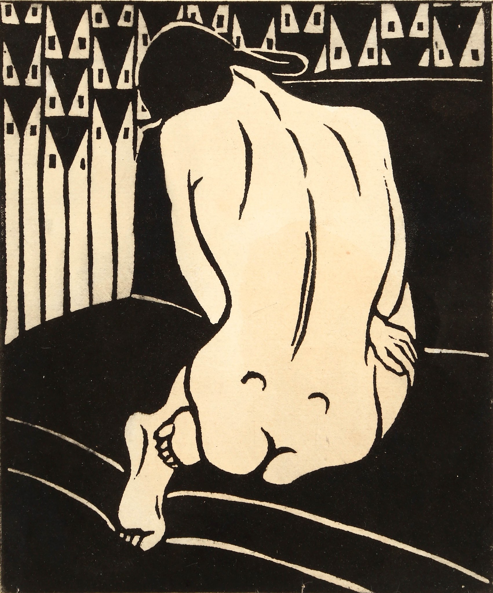 Ernst Ludwig Kirchner (German; 1880-1938), 'Kauernder Akt, vom Rücken gesehen', 'Crouching Nude,