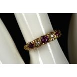A Victorian 18ct gold, ruby and diamond ring