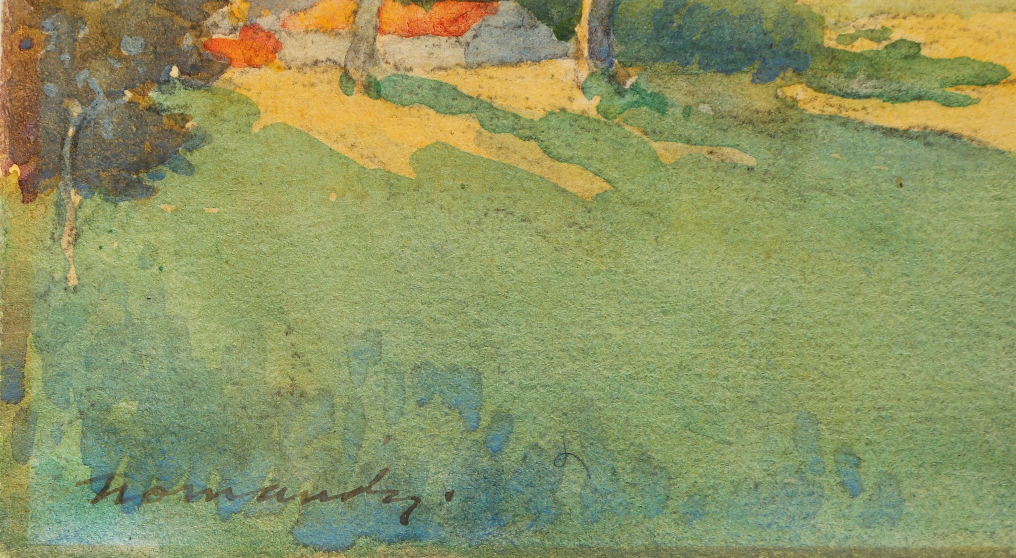 Harry DeMaine (1880-1952), Three fine French watercolour landscape studies circa 1918. Inscribed and - Image 6 of 7