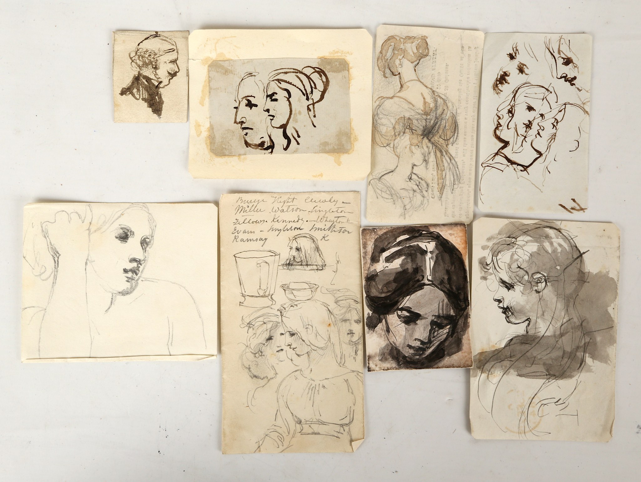 William Etty (1787-1849), A group of drawings, executed c. 1845: Portrait sketch of a woman