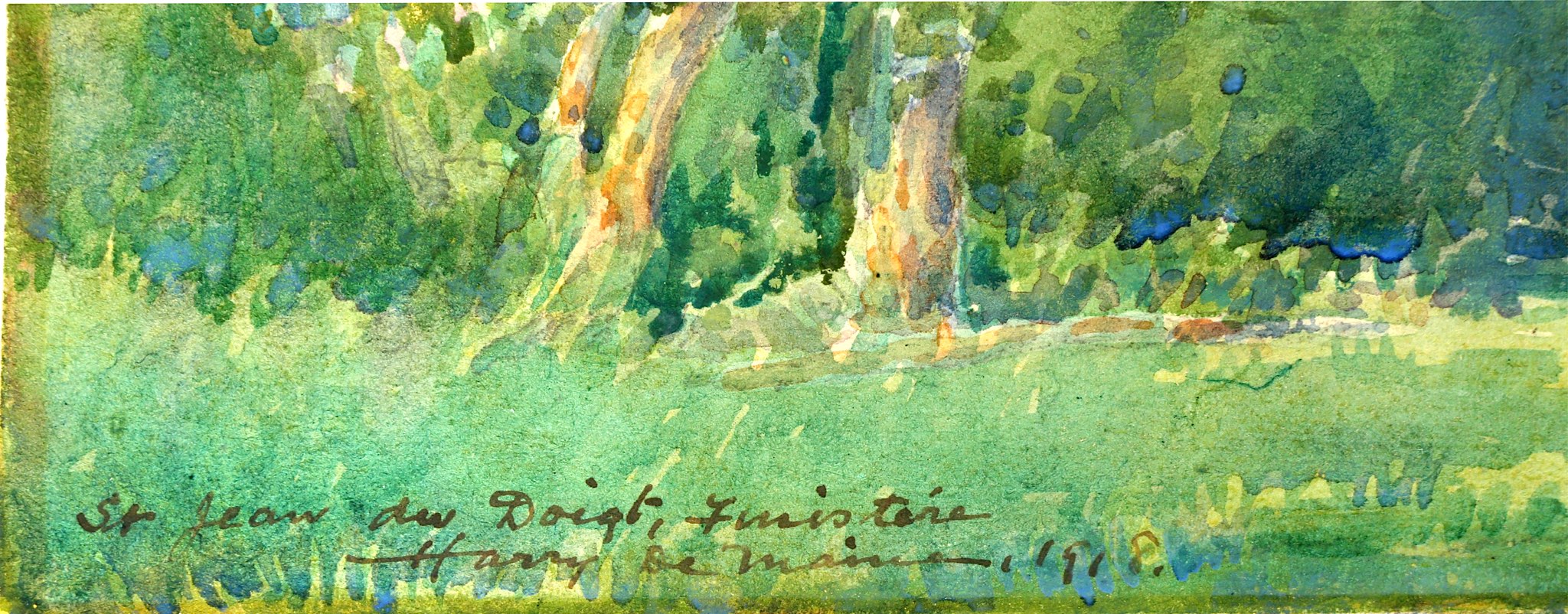 Harry DeMaine (1880-1952), Three fine French watercolour landscape studies circa 1918. Inscribed and - Image 4 of 7