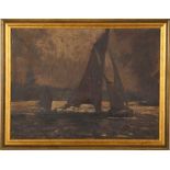 Attributed to Sir Henry Wood (1869-1944), 'Boats on the Water', oil on canvas, marine study,