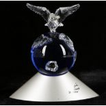 Swarovski 'Crystal Planet Visim 2000', a blue globe with clear crystal continents and a dove with