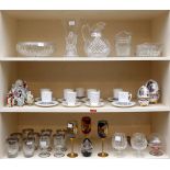 An interesting selection of glass and porcelain to include crystal vases and bewls and fine China