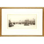 Frank Harding (b.1935), 'London Bridge', etching with drypoint, pencil signed and inscribed, mounted