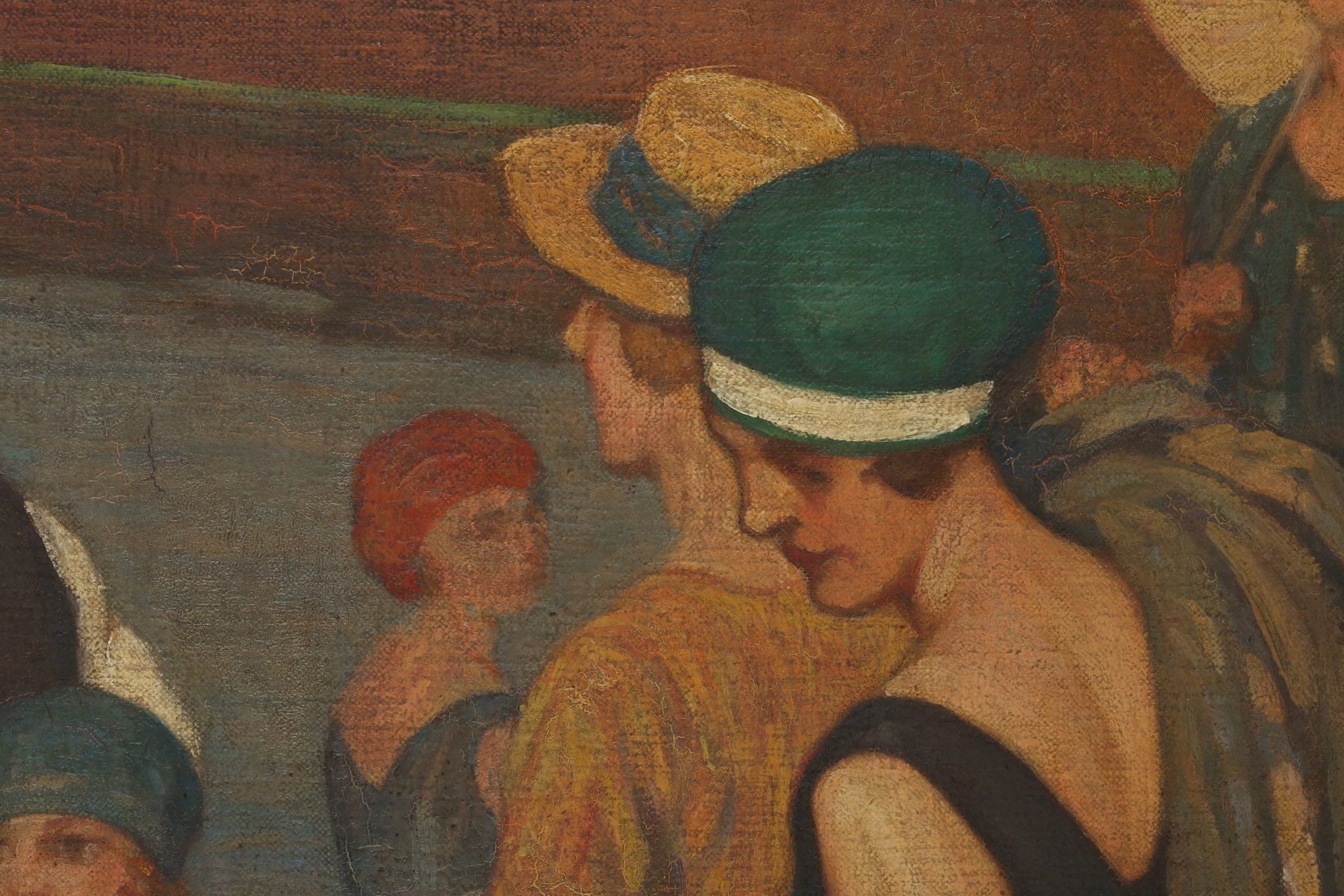 Percy William Gibbs (1894-1937), 'The Bathers', oil on canvas, signed lower right, circa 1930, - Image 9 of 12