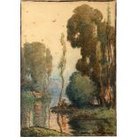 Harry DeMaine (1880-1952), Three fine French watercolour landscape studies circa 1918. Inscribed and