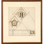 Late 19th century English School, Study for a wall design based on the Tudor Rose of England.
