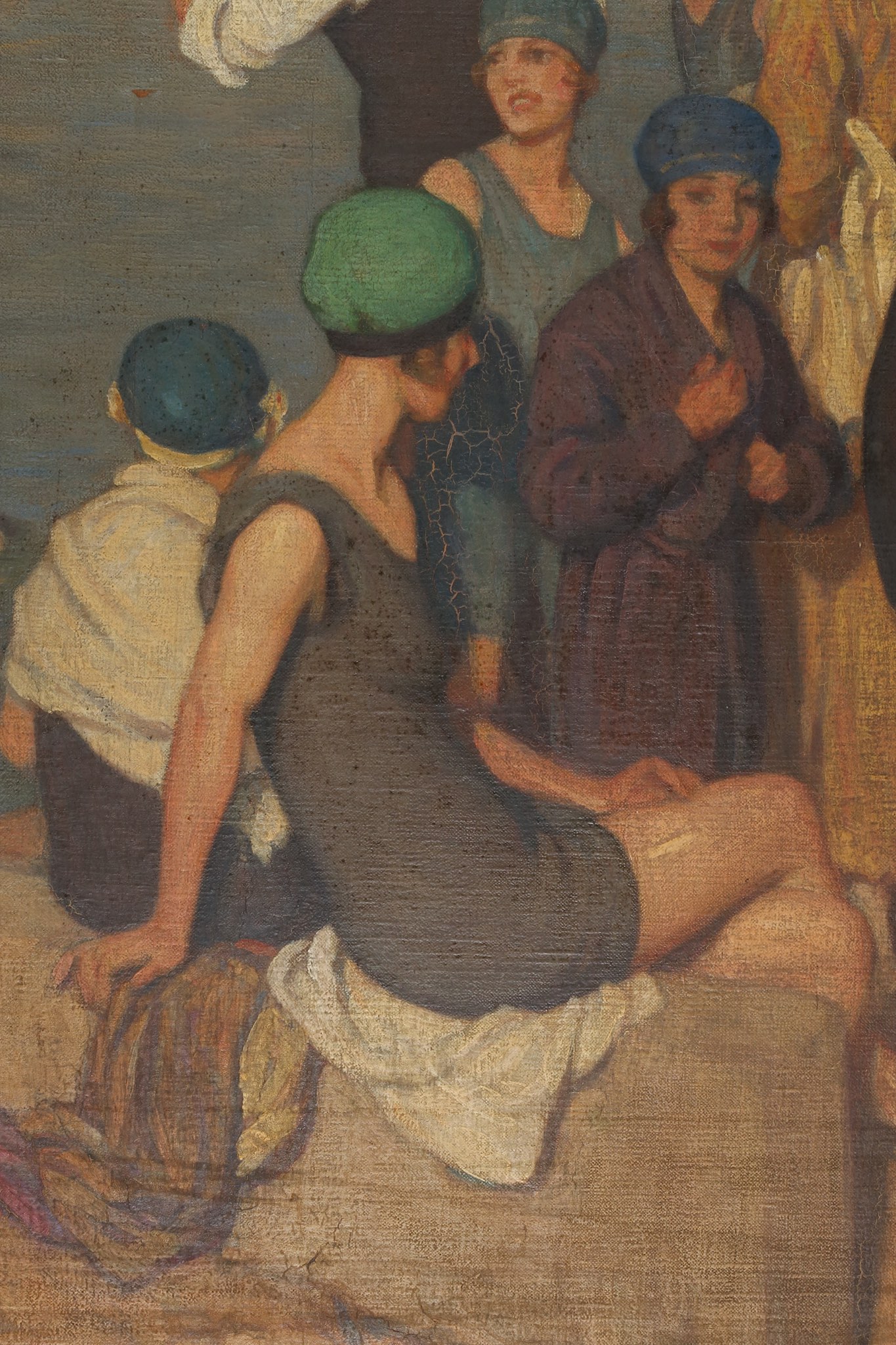 Percy William Gibbs (1894-1937), 'The Bathers', oil on canvas, signed lower right, circa 1930, - Image 10 of 12