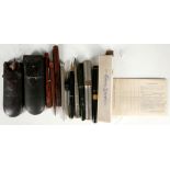 Conway Stewart fountain pen and box, marbled fountain pen, Parker propelling pencil and other