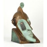 David Kemp (British; b. 1945). ‘Plan a Head’, a cold-painted bronze head, number 3/4 in the ‘