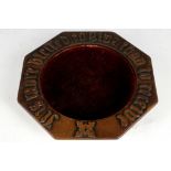 William Gibbs Rogers (1792-1880), a gothic revival oak bowl, inscribed 'It is more blessed to give